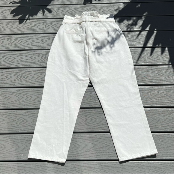 LOS ANGELES ATLIER & OTHER STORIES Paperbag Waist Ivory Color Full Leg Size 10 - Picture 5 of 11